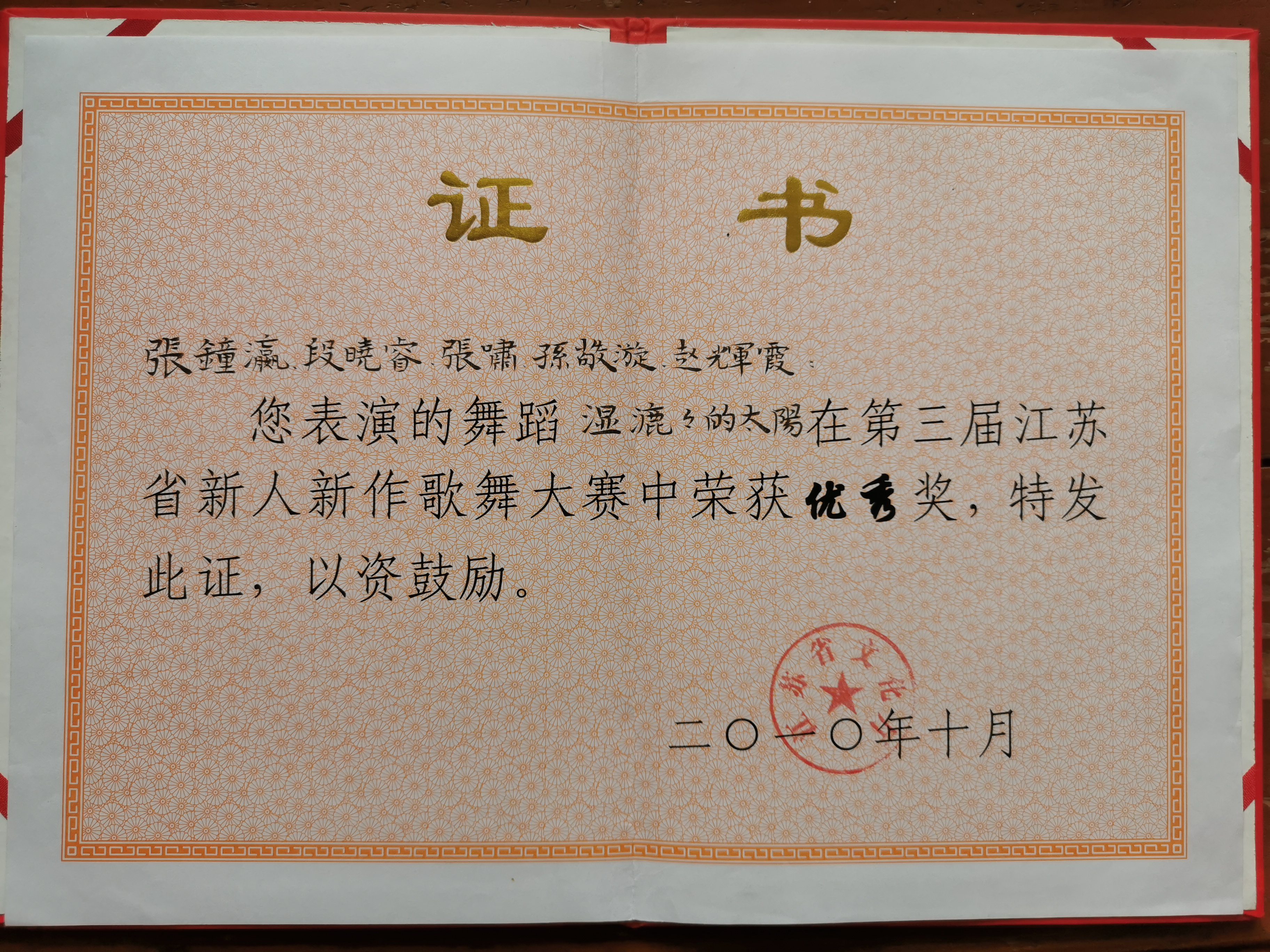 2010湿漉漉的太阳  表演优秀奖  江苏省